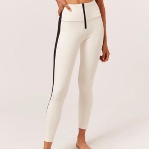 Bandier x SOLID & STRIPED Ivory Zip Scuba Neoprene Soleil Leggings - Size M